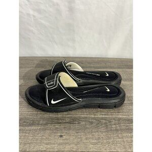 Nike Women’sComfort Footbed Slides Slip On Sandals Black White Size 5 360883-011